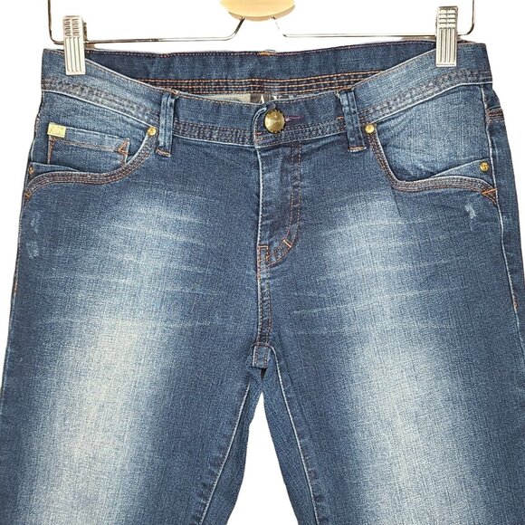 Armani Exchange AX Jeans Women Size 4 Long Medium Wash Blue Denim Bootcut Casual - Picture 3 of 12